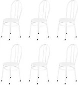 Kit 6 Cadeiras Baixas 0.134 Redonda Branco - Marcheli