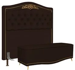 Cabeceira Cama Box Casal 140cm Com Calçadeira Baú Imperial J02 Sintéti