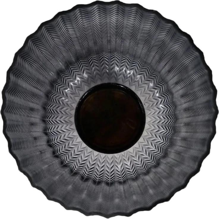 Castiçal Decorativo Produzido em Vidro na Cor Preta - 31x21cm