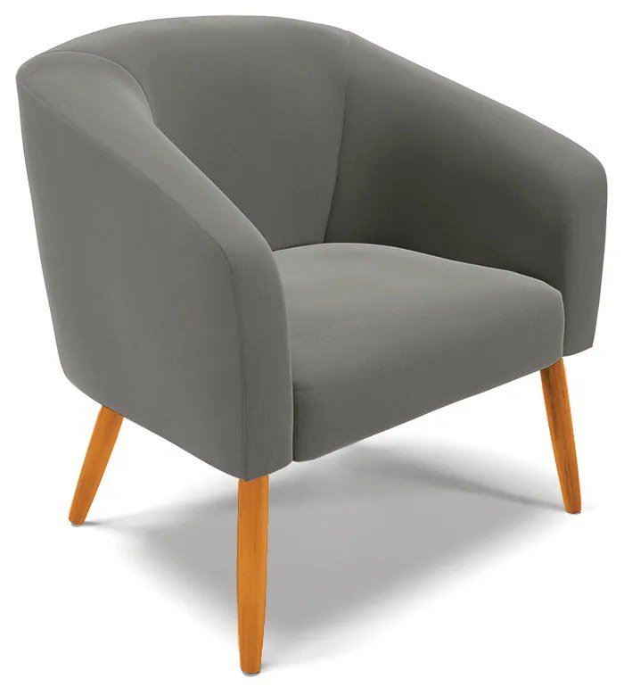 Poltrona Decorativa Pé Palito Castanho kit 2 Stella Suede D03 - D'Rossi - Grafite
