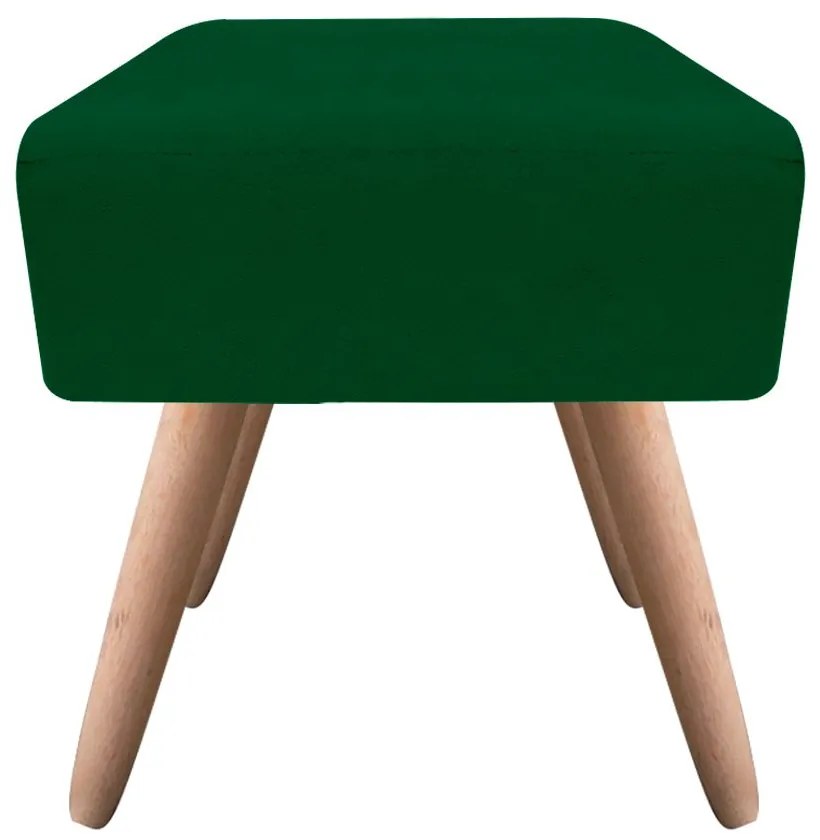 Puff Banqueta Decorativo Pé Palito Natural Ibiza Suede D03 - D'Rossi - Verde