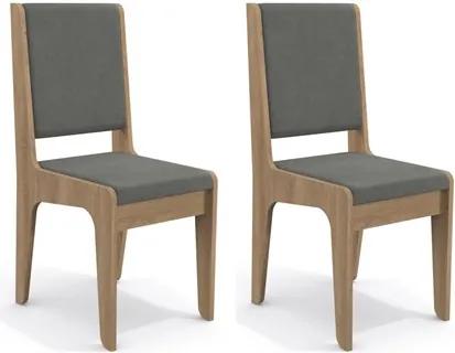 Kit 2 Cadeiras CAD103 para Sala de Jantar Nogal/Tornado - Kappesberg