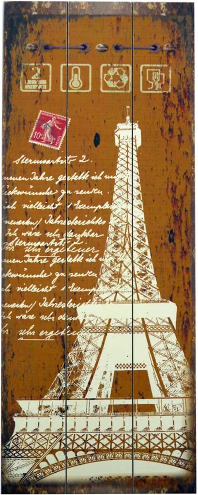 Quadro Kasa Ideia de Madeira Torre Eiffel 80x30cm