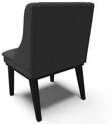 Kit 2 Cadeiras Estofadas Sala de Jantar Base Fixa de Madeira Preto Lia