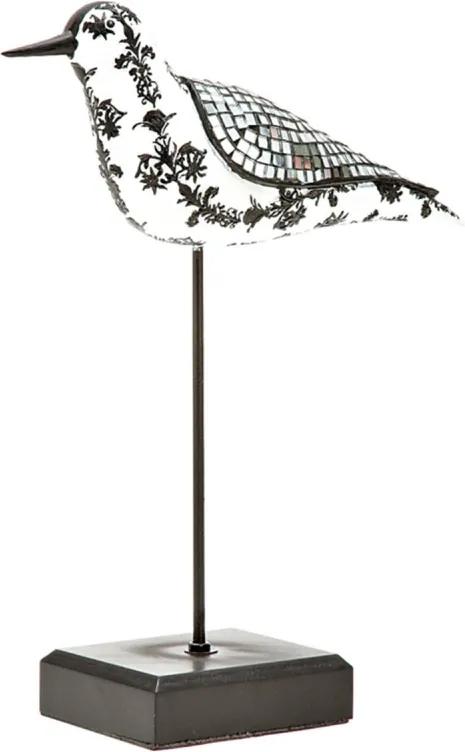 escultura pássaro MICA com detalhes espelhados