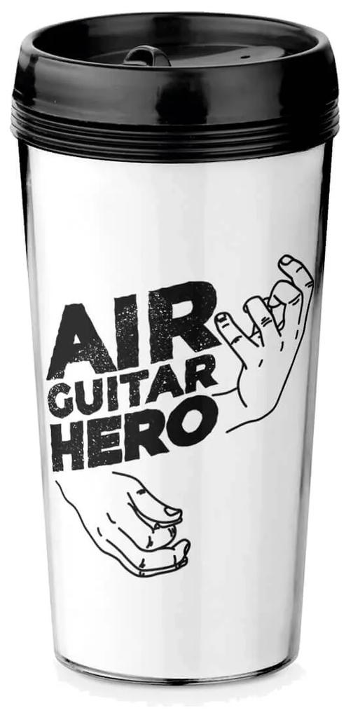 Copo Viagem 520ml Branco Air Guitar Hero Rock