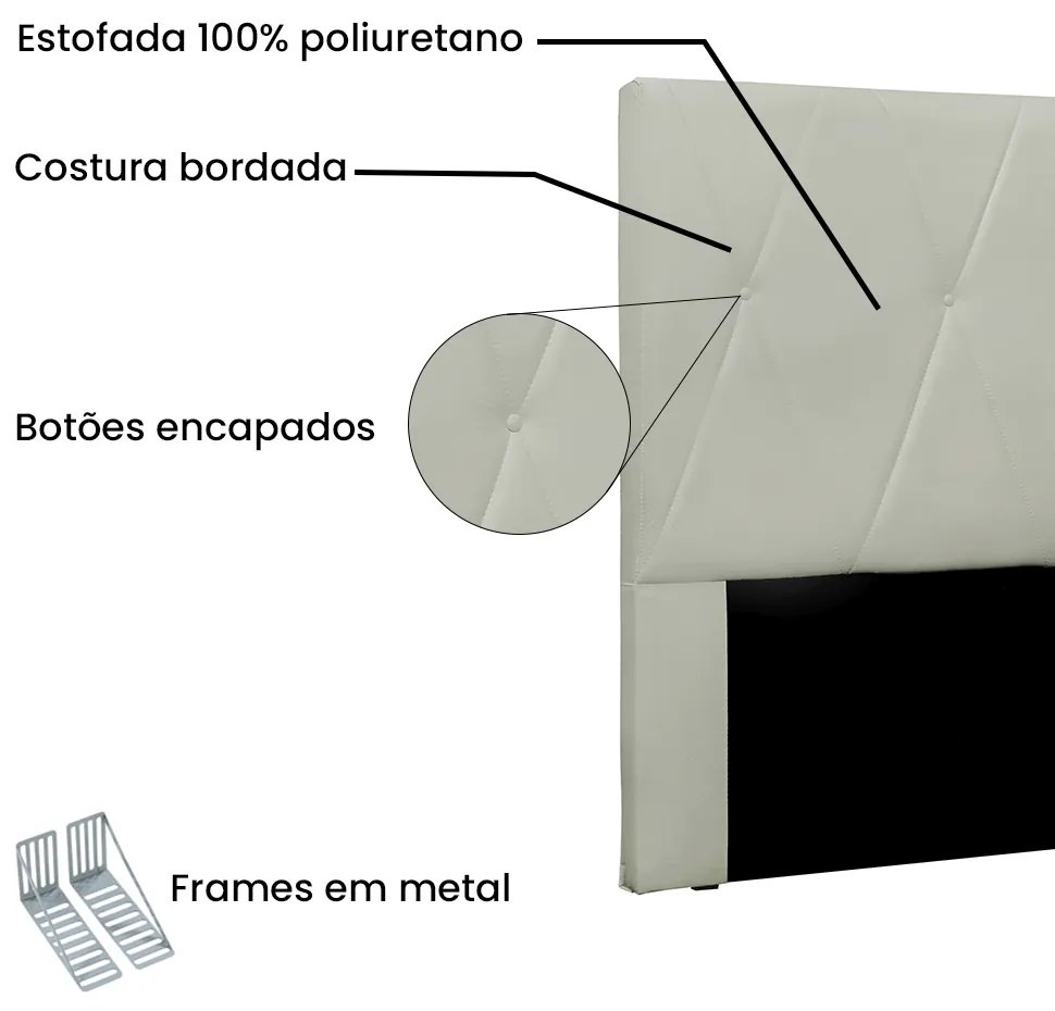 Cabeceira Cama Box Solteiro 90 cm Aquilla Veludo Prata S04 - D'Rossi