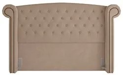 Cabeceira Cama Box Casal Queen 160cm Provença P02 Veludo Bege - Mpozen