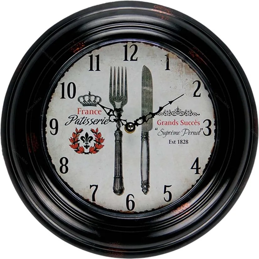 Relógio de Parede France Cutlery em Metal - 32x4,5 cm