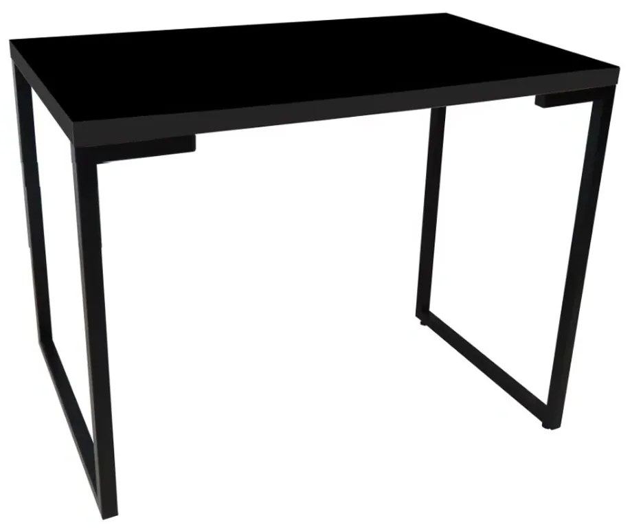 Kit Estante e Mesa Para Computador Porto 120 cm com Mesa de Cabeceira Wolli 2 Gavetas Preto e Cadeira Eiffel Preto