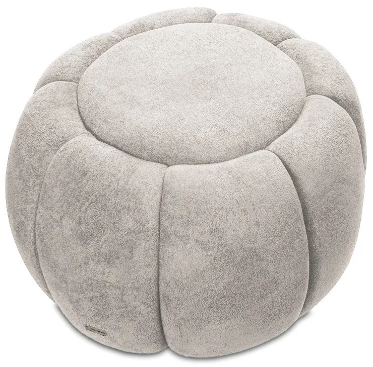 Puff Redondo Orgânico para Sala Cloud Bouclê E03 - D'Rossi - Cinza claro