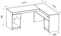 Mesa Para Computador Escrivaninha em L Nilo Buriti/Off White - Caemmun