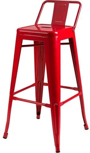 Banqueta Tolix com Encosto cor Vermelho 93 cm - 61183 Sun House