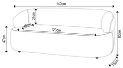 Sofá 2 Lugares Living Orgânico Sala de Estar 140cm Conka F05 Bouclê Of