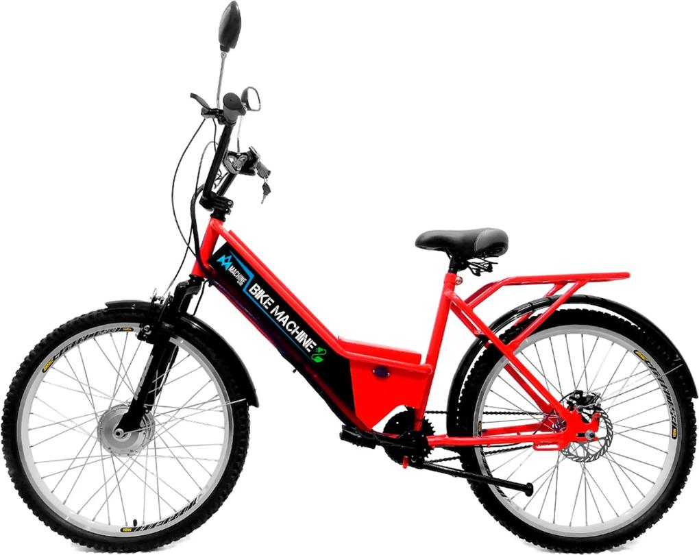 Bicicleta Elétrica Machine Motors 350W 36V Vermelho/Preto
