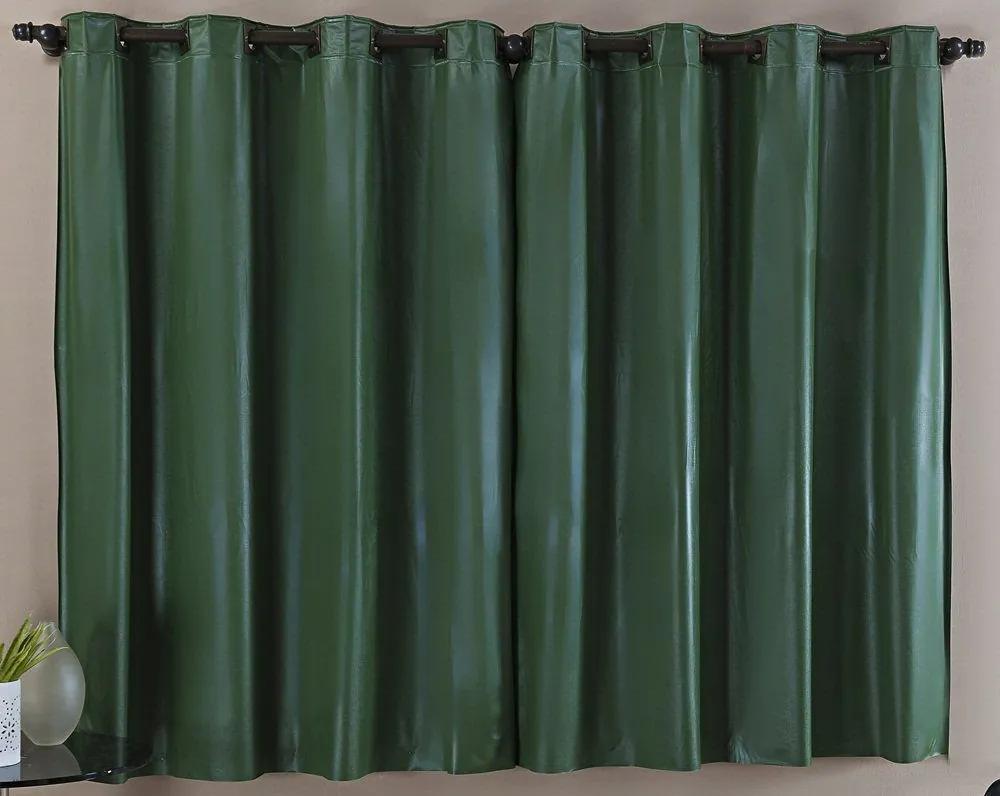 Cortina Blackout Corta Luz PVC (Plástico) Verde 2,80 x 2,30 para Varão Simples 2,00 Metros
