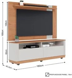 Rack para Sala Memory com Painel para TV 70 Pol. Amélie C05 Mix Freijó