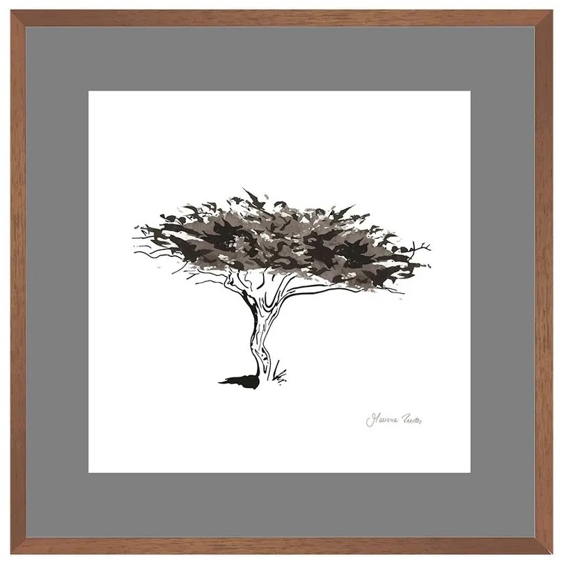 Quadro Decorativo Figurativo Arvore da Vida Algarrobo Preto e Branco 50x50 - CZ 44061
