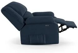 Poltrona do Papai Reclinável Pietra Power Touch Massagem FH9 Veludo Az