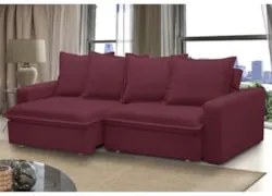 Sofá Retrátil Reclinável 3 Lugares 215cm Roma F05 Veludo Bordô - Mpoze