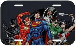 Placa Cinza de Metal Liga da Justiça DC Comics