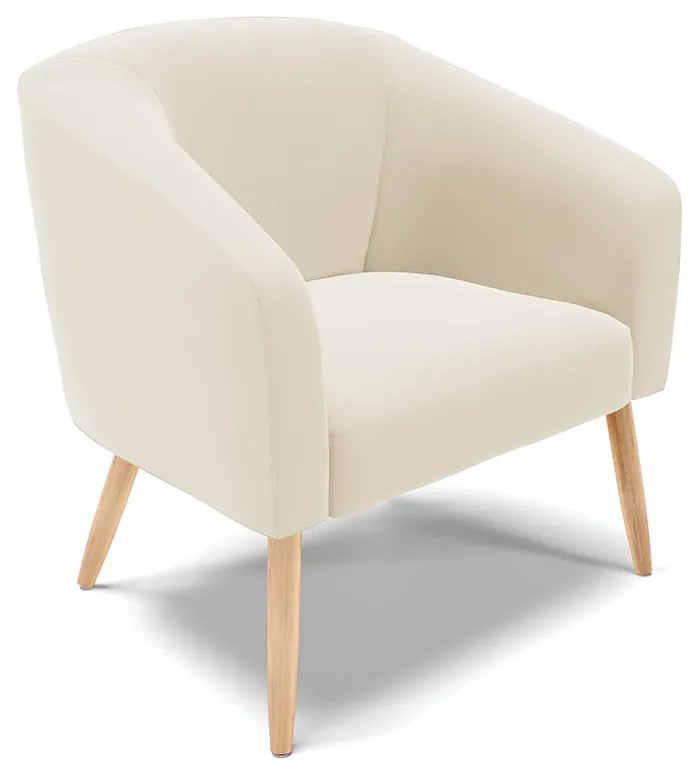 Poltrona Decorativa Pé Palito Natural Kit 2 Stella Veludo D03 - D'Rossi - Bege