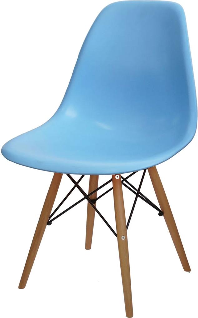 Cadeira Eames Dkr Infantil Base Madeira OrDesign Azul
