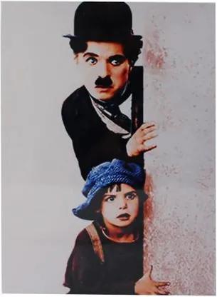 Placa de Metal Chaplin e Criança