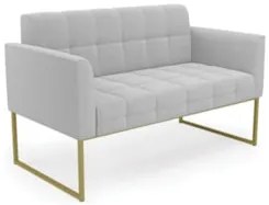 Namoradeira e 2 Poltronas Industrial Dourado Ana Bouclé Cinza - Ibiza