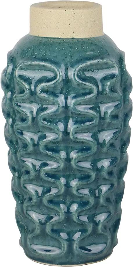 vaso decorativo  AZUL TURQUESA diâm 16 cm  / cerâmica    /  Ilunato  UE0061