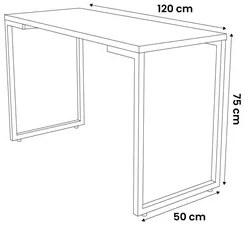 Mesa de Cozinha Multiuso Lanche Rápido Estilo Industrial 120x50cm BP P