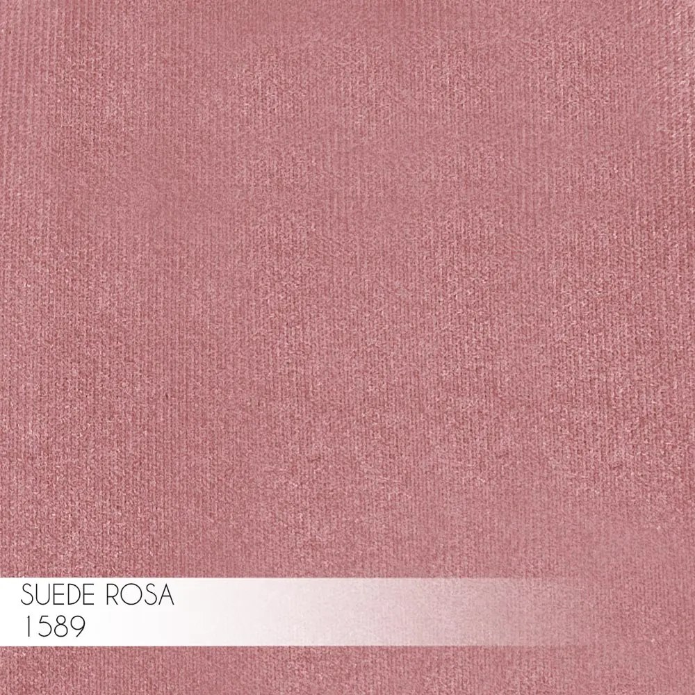 Poltrona Decorativa Sala de Estar Caim Base de Madeira Dourada Suede Rosa G41 - Gran Belo