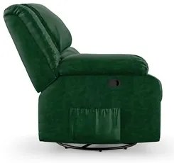 Poltrona do Papai Reclinável Pietra Glider Giratória USB FH9 PU Verde