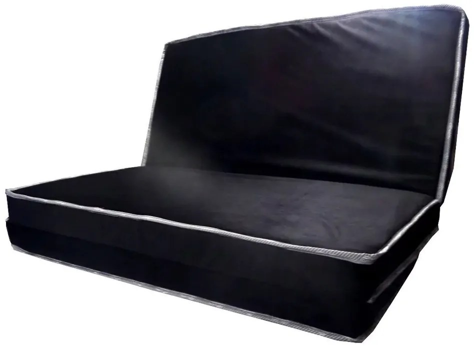 Puff Multifuncional Banco Colch�O Casal 188X128Cm Suede (Preto)