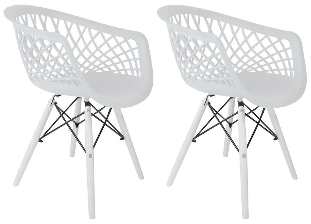 Conjunto 2 Cadeiras Web Branca Pé Branco DSW - Empório Tiffany