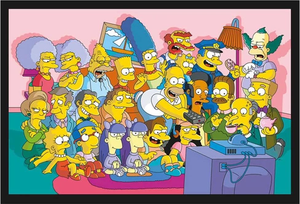 Poster Com Moldura Os Simpsons Todo O Elenco 94x64cm