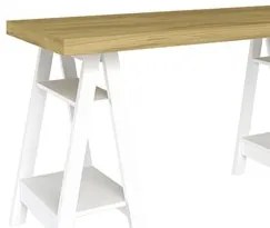 Mesa Escrivaninha 135cm Pés Cavalete Darte A06 Olmo/Branco - Mpozenato