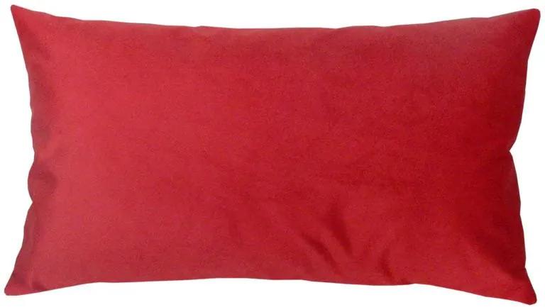 Capa de Almofada Retangular Lisa Vermelha 60x30cm