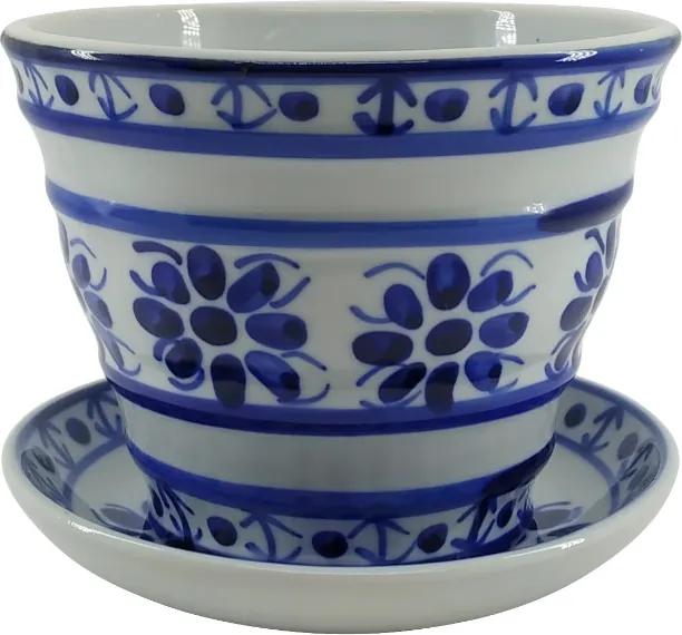 Vaso em Porcelana Azul Colonial 10 cm (com furo)