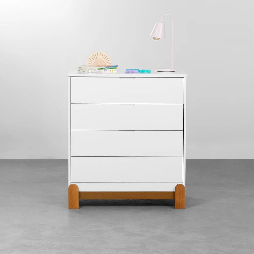 Cômoda Lotus 4 Gavetas - Branco Fosco
