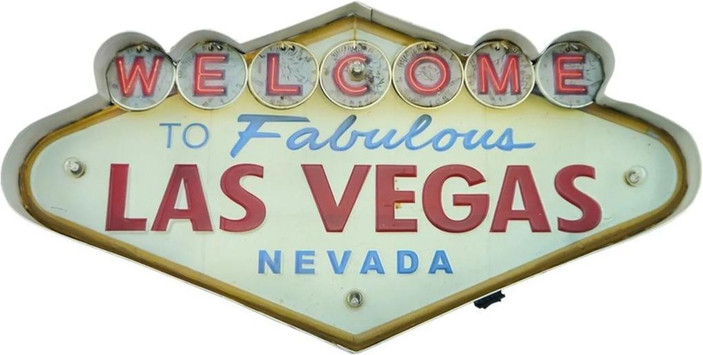Placa De Metal Las Vegas com Luzes de LED