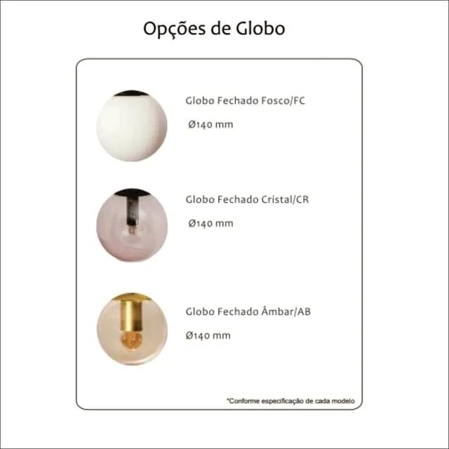 Pendente Queens C/ 5 Globos 100Cm 5L E27 Mini Bulbo / Metal E Globo Ø1... (MT-M / DR-PV - Mate + Dourado Polido, FOSCO)
