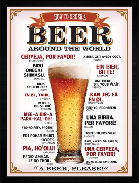 Quadro Como Pedir uma Cerveja Pelo Mundo