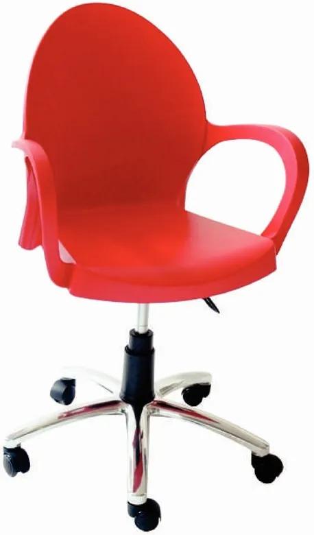 Cadeira Grace com Braços e Rodízio Vermelho Summa - Tramontina