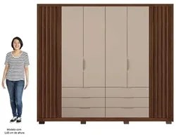 Guarda Roupa Casal 6 Portas Martin C01 Havana/Off White - Mpozenato