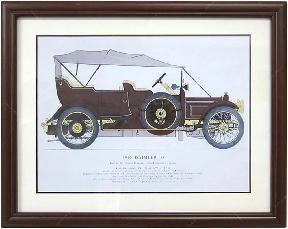 Quadro Calhambeque 1910 Daimler 38 em Madeira - 56x45 cm