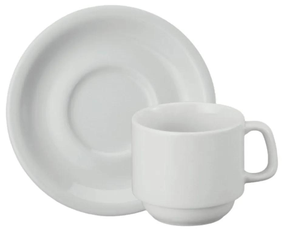Xícara Chá Com Pires 200Ml Porcelana Schmidt - Mod. Cilindrica 007