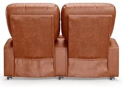 Poltrona Reclinável Para Cinema 2 Lugares Praddo FH9 PU Camel - Mpozen