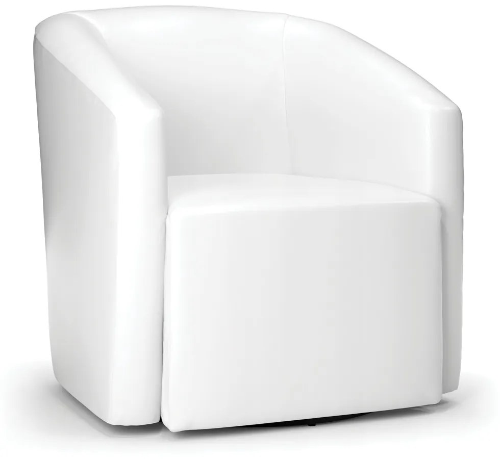 Poltrona Decorativa Base Giratória Stella Max Sintético PU D03 - D'Rossi - Branco