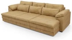 Sofá Retrátil 3 Lugares Para Sala 257cm Dijon Couro Bege S07 - Mpozena